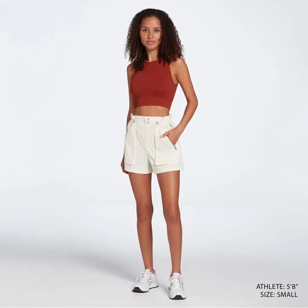 CALIA Women's Woven Paperbag Short Unbleached Size Small NWT